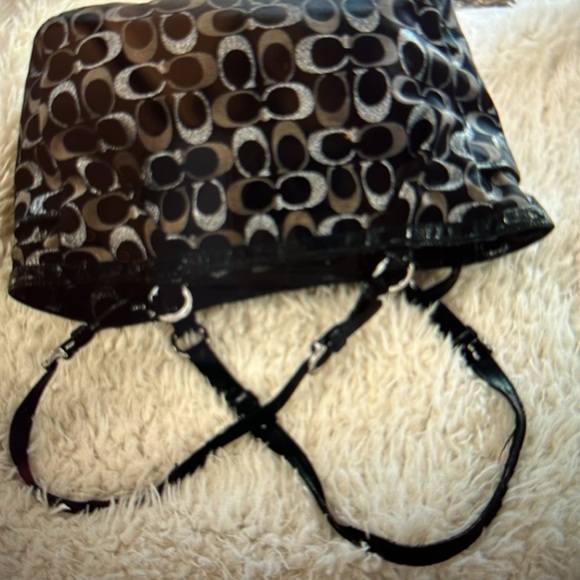 Coach SASSY Gallery Signature 3 Color Lurex Black Metallic Tote Bag - Picture 16 of 16